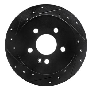 Mercedes-Benz ML320 Brake Rotor (1) - Rear Left - R1 Concepts - Drilled & Slotted - Black - `98-`05